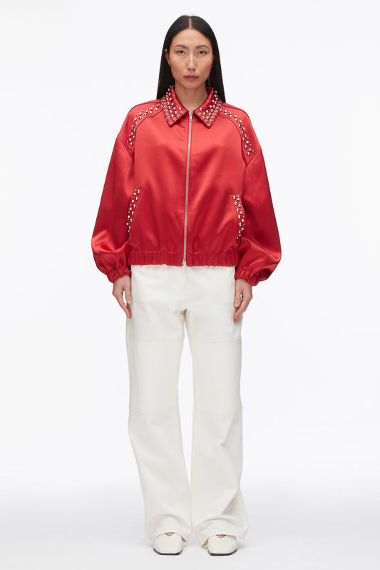 3.1 Phillip Lim Embellished Structured Satin Jacket