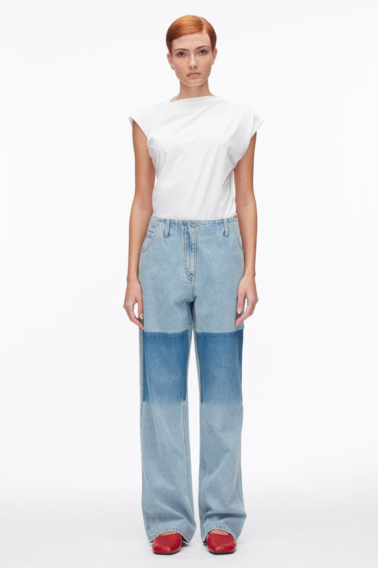 3.1 Phillip Lim Ghost Patch Straight Leg Denim Pants