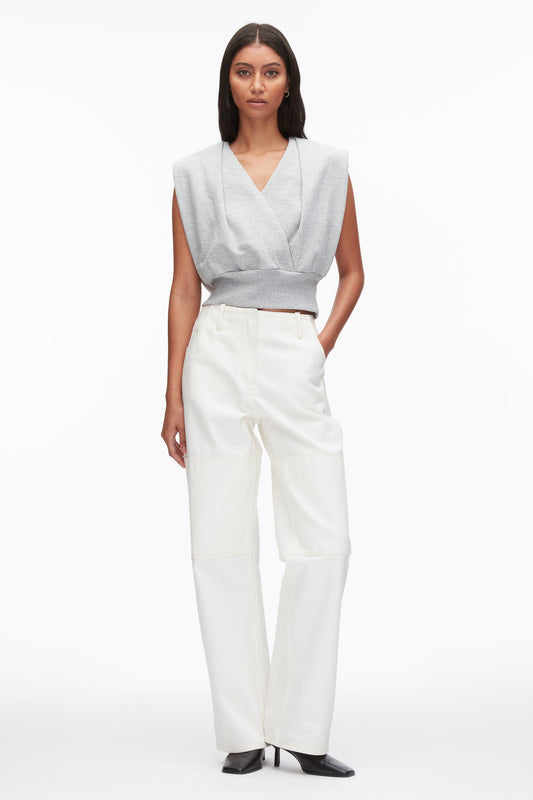 3.1 Phillip Lim Draped Sleeveless French Terry Top