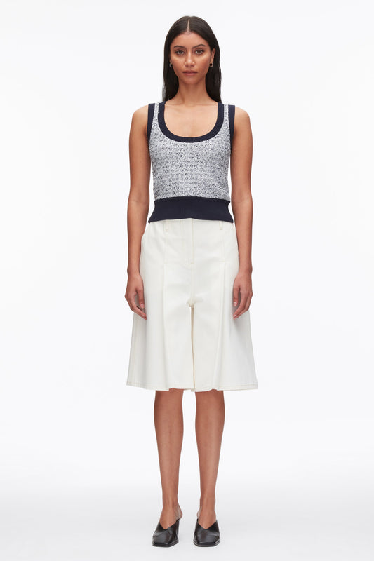 3.1 Phillip Lim Tweed Bouclé Scoop Neck Tank