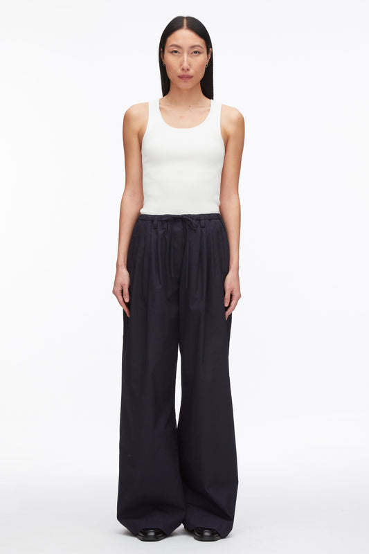 3.1 Phillip Lim Structured Cotton Pull On Straight Leg Pants