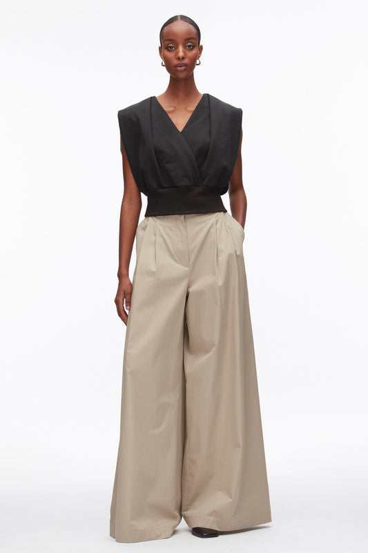 3.1 Phillip Lim Draped Sleeveless French Terry Top