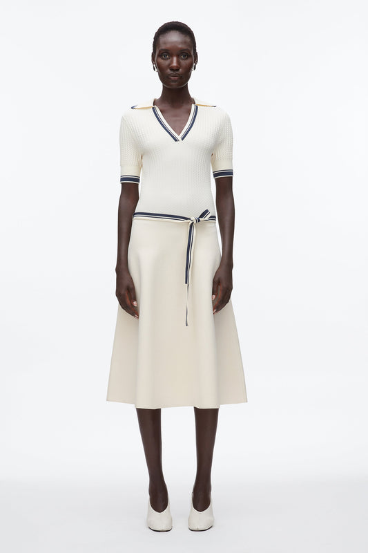 3.1 Phillip Lim Textured Rib Polo Midi Dress