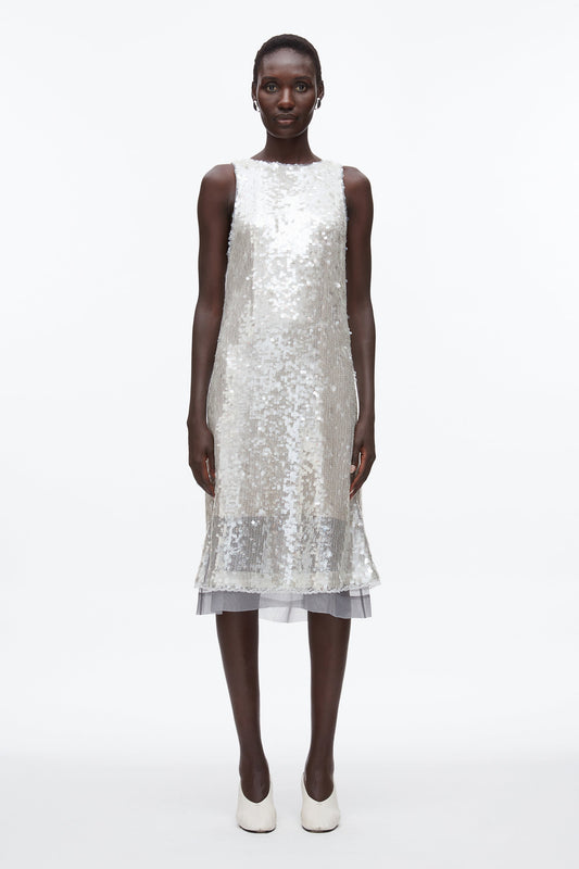 3.1 Phillip Lim Sequin Tank Dress with Bow