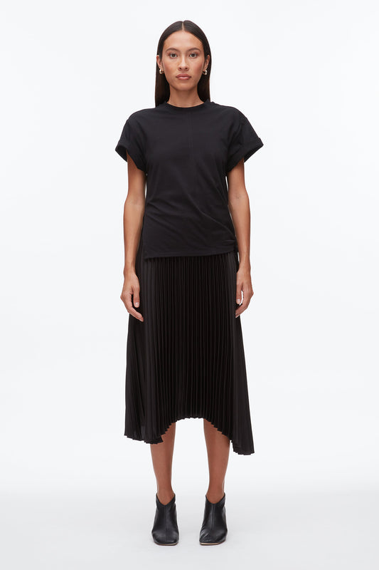 3.1 Phillip Lim T-Shirt Combo Dress with Pleated Skirt