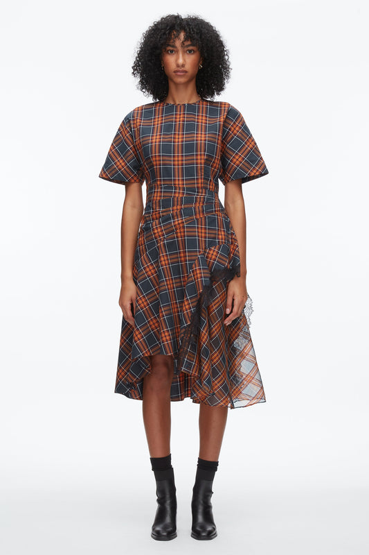 3.1 Phillip Lim Plaid Mix Draped Dress