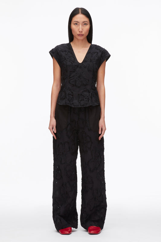3.1 Phillip Lim Embroidered Cap Sleeve Top