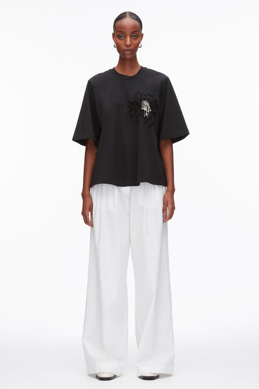 3.1 Phillip Lim Trapeze T-Shirt with Floral Appliqué
