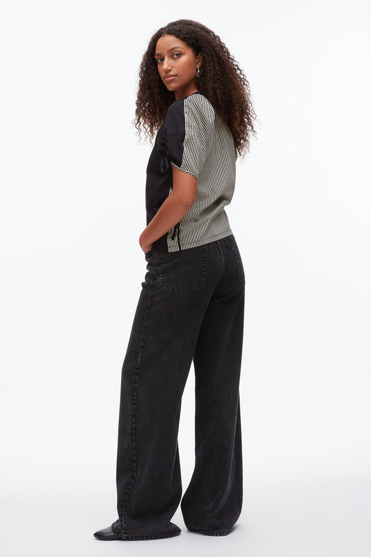 3.1 Phillip Lim Ruched T-Shirt with Poplin Back