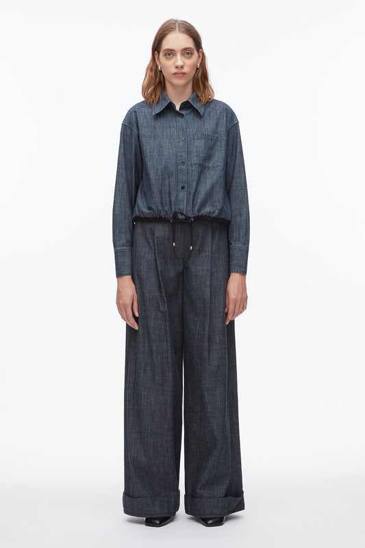 3.1 Phillip Lim Cropped Chambray Shirt