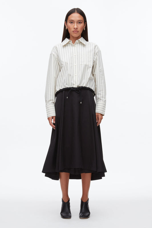 3.1 Phillip Lim Drawcord Hem Stripe Shirt