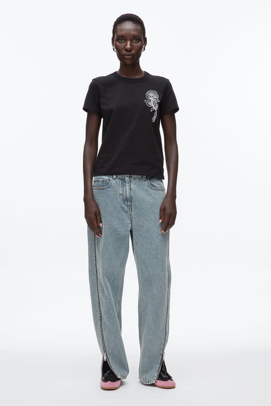 3.1 Phillip Lim Flower Embroidery Merch Tee