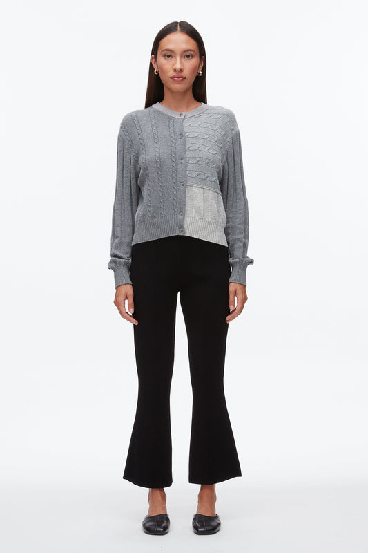 3.1 Phillip Lim Mix Cable Crew Neck Cardigan