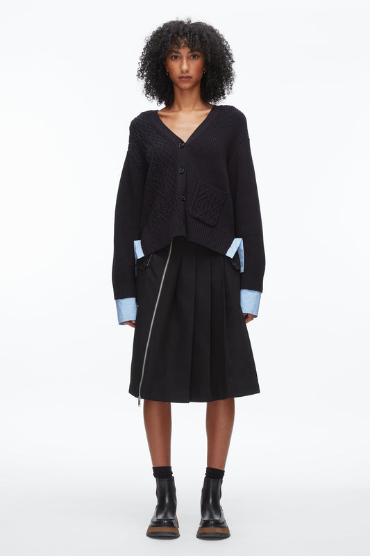 3.1 Phillip Lim Cable Mix Boyfriend Cardigan