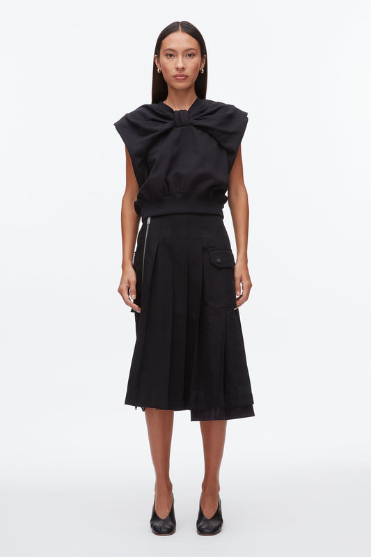 3.1 Phillip Lim Draped Bow French Terry Top