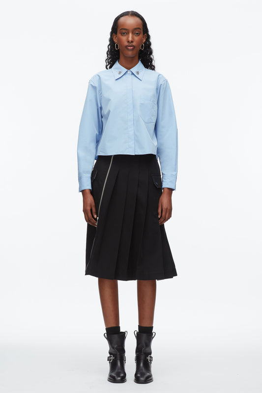3.1 Phillip Lim Cropped Shirt with Embroidered Collar