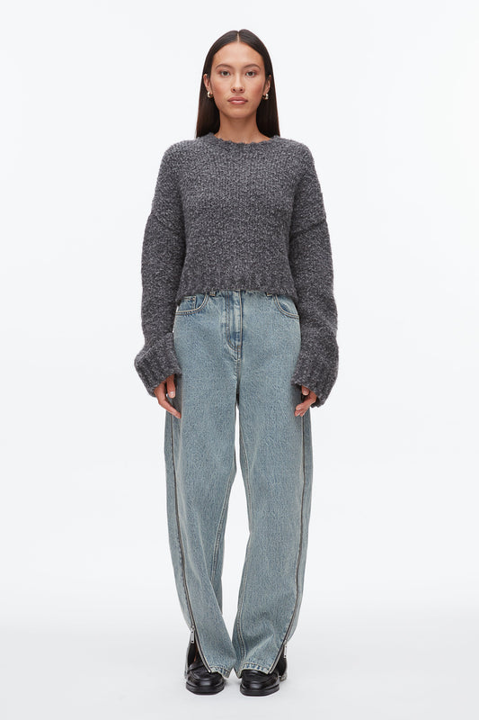 3.1 Phillip Lim Boucle Zipper Crewneck