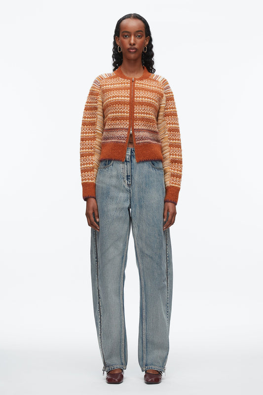 3.1 Phillip Lim Fair Isle Zip Cardigan