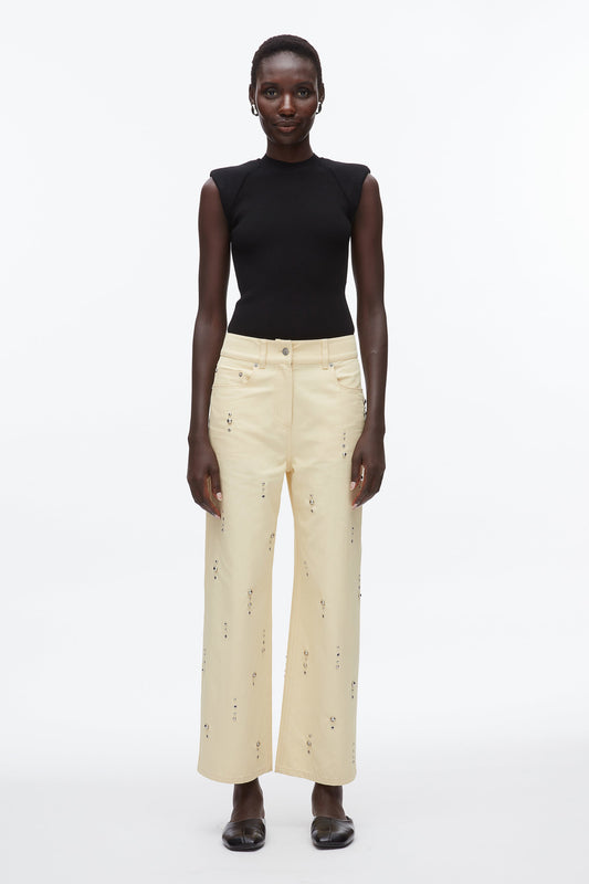 3.1 Phillip Lim Stud Embellished Wide Leg Pant