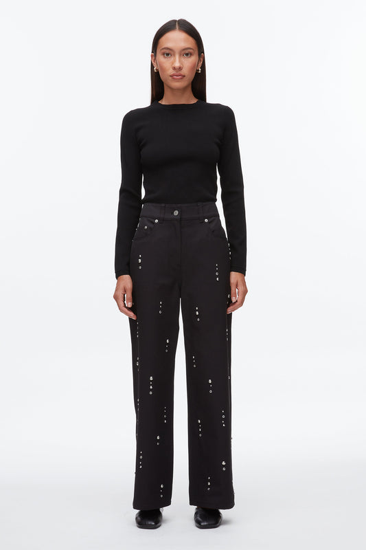 3.1 Phillip Lim Stud Embellished Wide Leg Pant