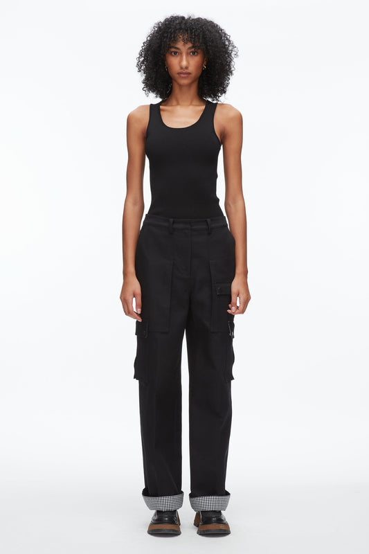 3.1 Phillip Lim Carpenter Cargo Pants with Plaid Cuffs