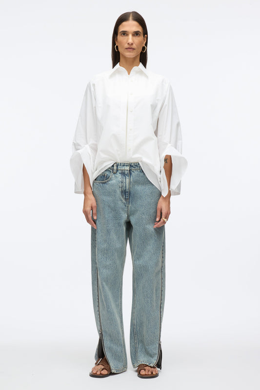 3.1 Phillip Lim Curve Denim Pant with Zippers