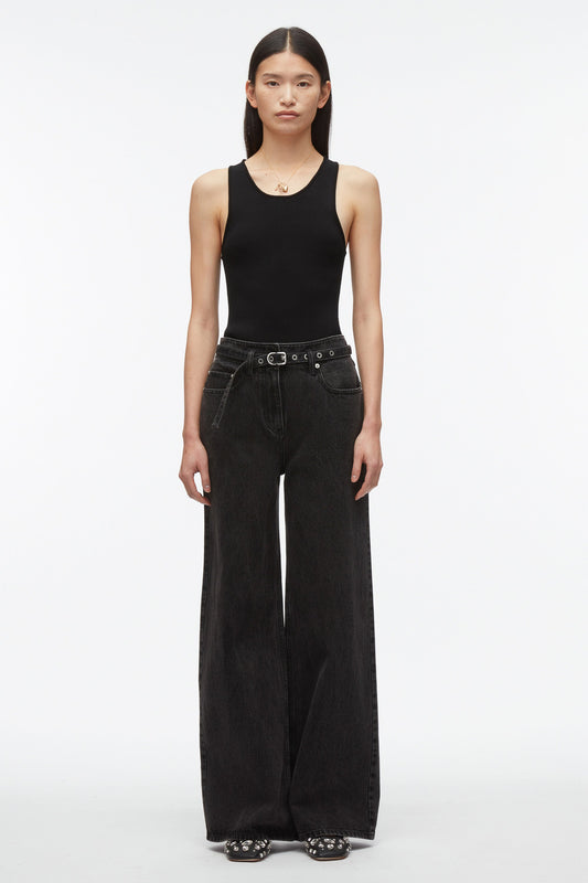 3.1 Phillip Lim Wide Leg Belted Jeans