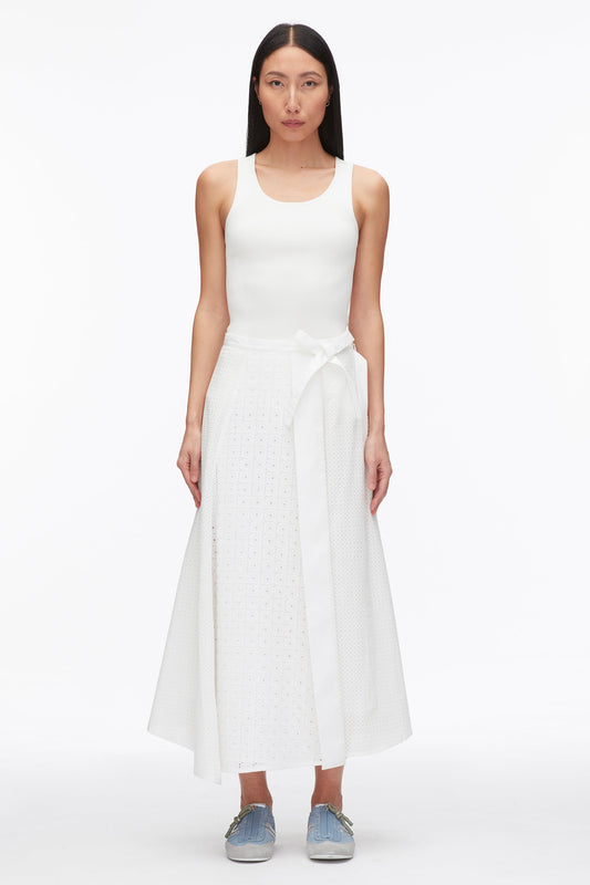 3.1 Phillip Lim Broderie Anglaise Patchwork Midi Skirt
