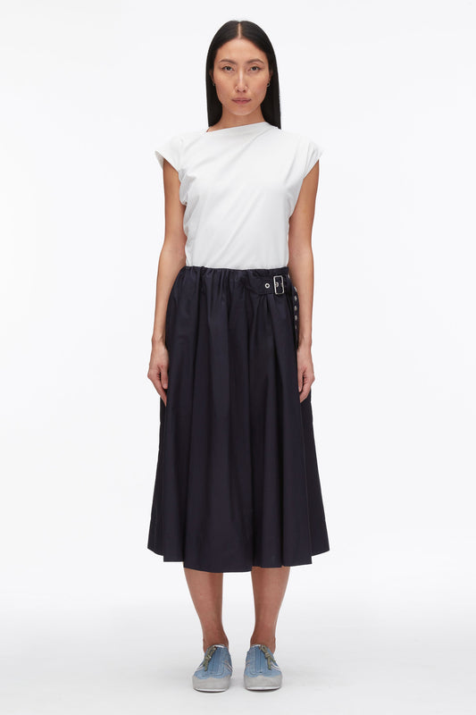 3.1 Phillip Lim Belted Gathered Midi Skirt