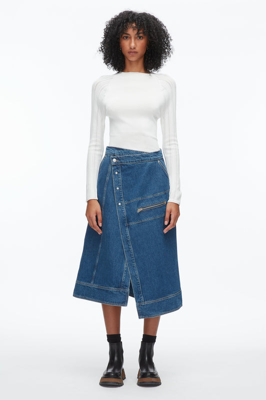 3.1 Phillip Lim Denim Wrap Skirt