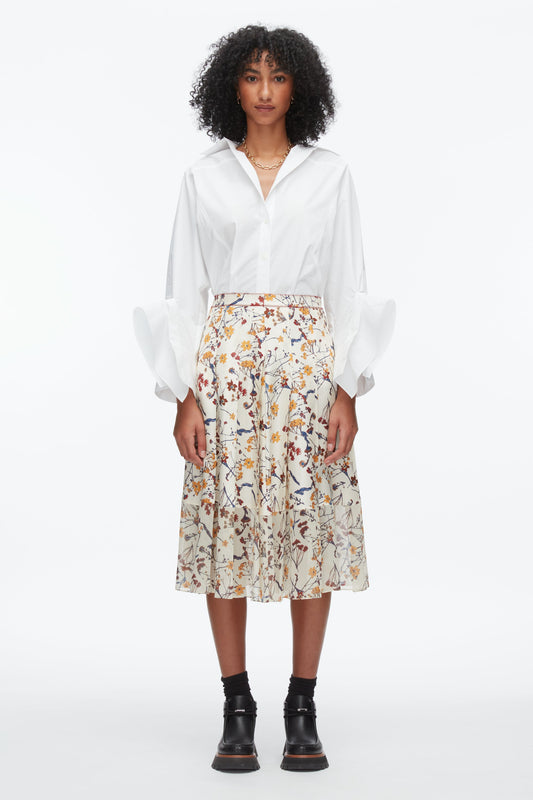 3.1 Phillip Lim Bliss Floral Pleated Skirt