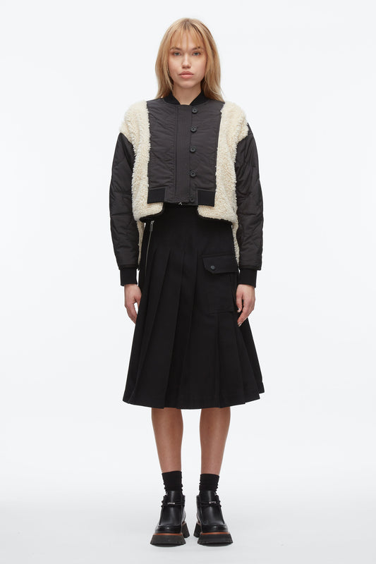 3.1 Phillip Lim Cropped Sherpa Combo Bomber