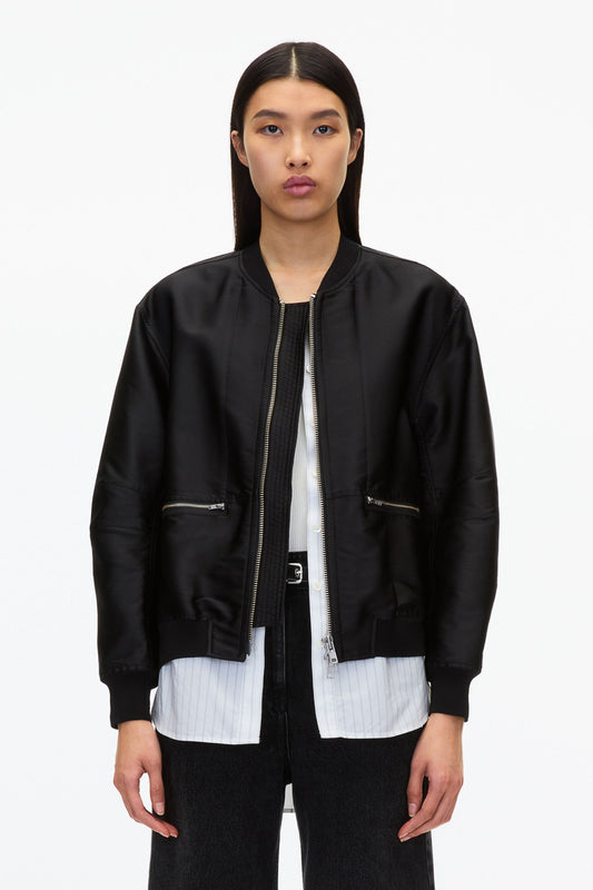 3.1 Phillip Lim Black Layered Bomber Jacket | Exclusive Phillip Lim Outerwear