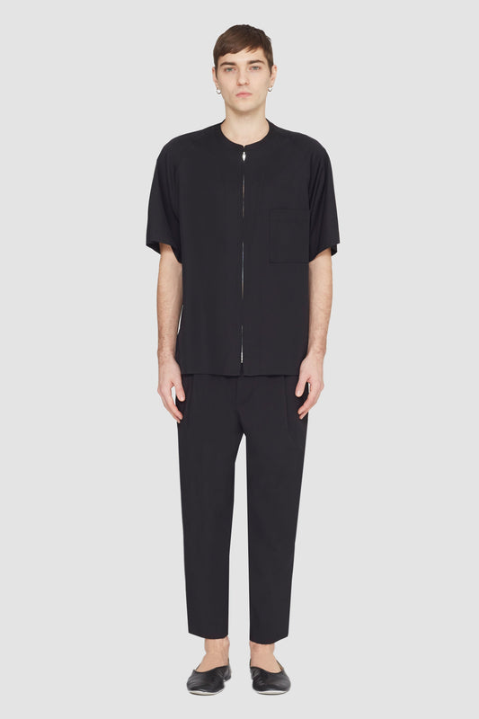 3.1 Phillip Lim Short Sleeve Zip-Front Baseball Shirt
