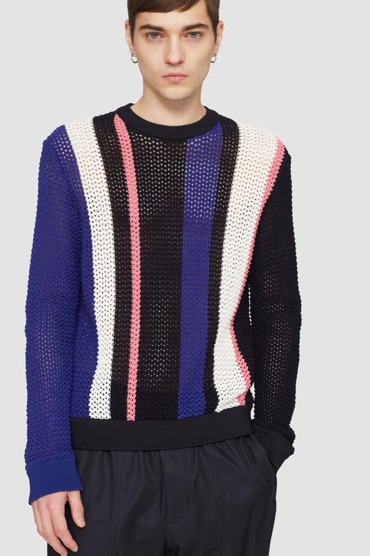 3.1 Phillip Lim Long Sleeve Stripe Pointelle Pullover