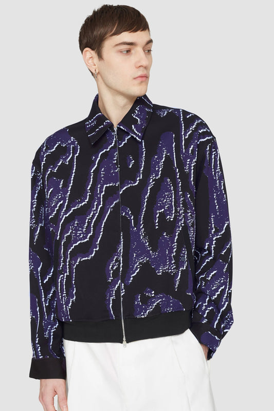 3.1 Phillip Lim Printed Zip-Front Bowler Jacket