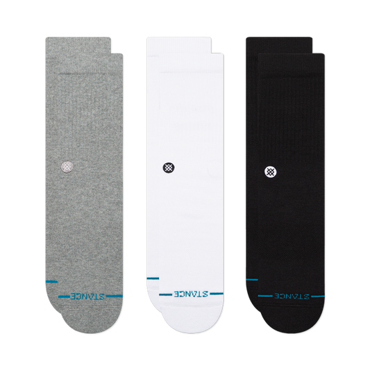 Stance Icon 3 Pack Mid Cushion Crew Socks | Stance