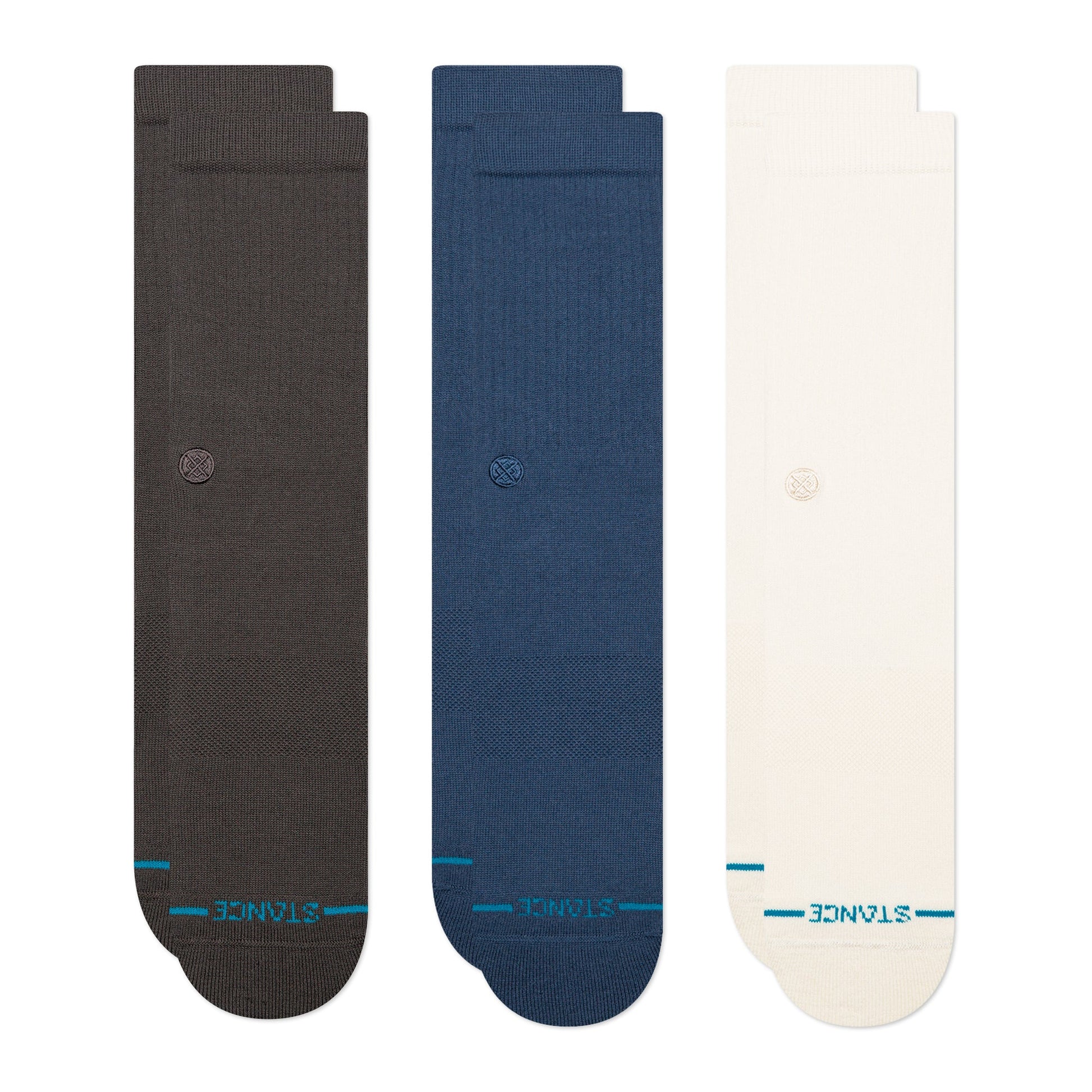 Stance Icon 3 Pack Mid Cushion Crew Socks | Stance