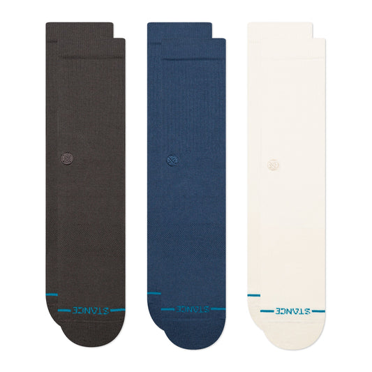 Stance Icon 3 Pack Mid Cushion Crew Socks | Stance